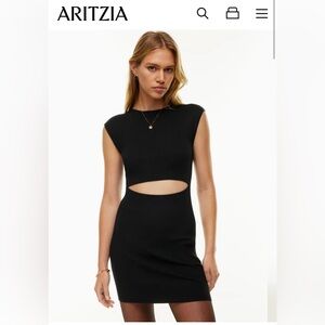 Grey Aritzia Knit Cutout Mini Dress